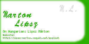 marton lipsz business card